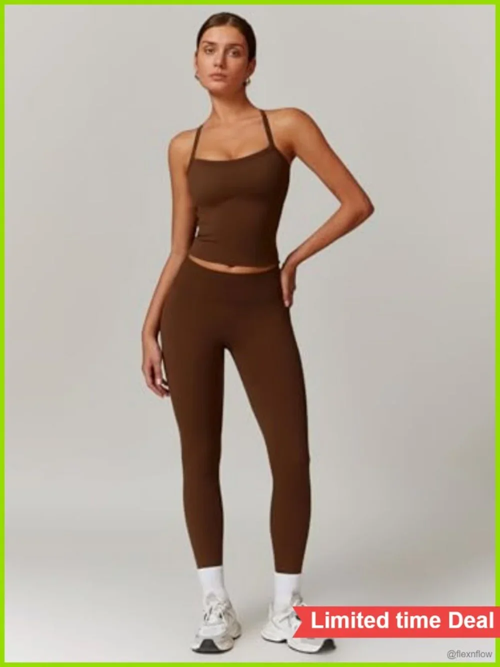 Women's 2 Piece Workout Set Sports Bra Tank Top High Waist Leggings